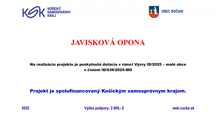 Fotka - Grant získaný v rámci Výzvy vyhlásenej Košickým samosprávnym krajom na Projekt Javisková opona