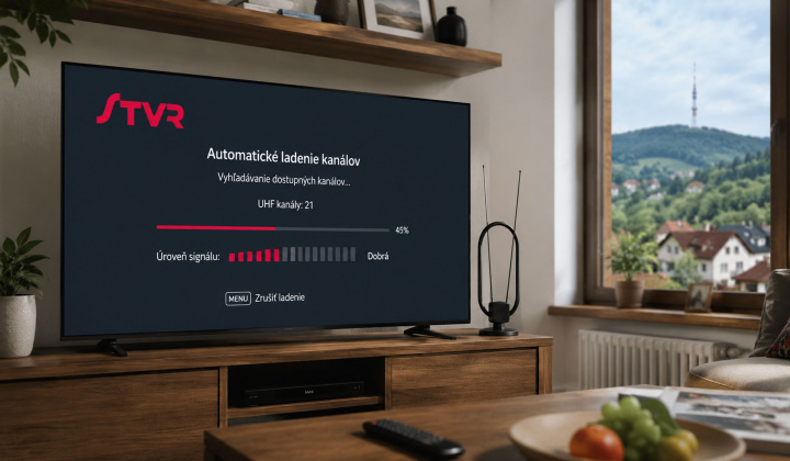 Fotka - Informovanie obyvateľov o pripravovanej zmene v televíznom vysielaní prostredníctvom antény, týkajúce sa Slovenskej televízie a rozhlasu.